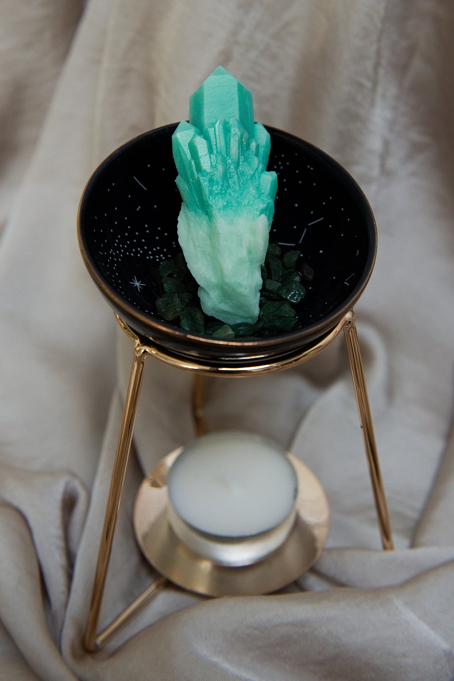 "THE LUCKIEST ONE" pour la chance, aventurine verte, boîte de 3 fondants parfumés d'intention