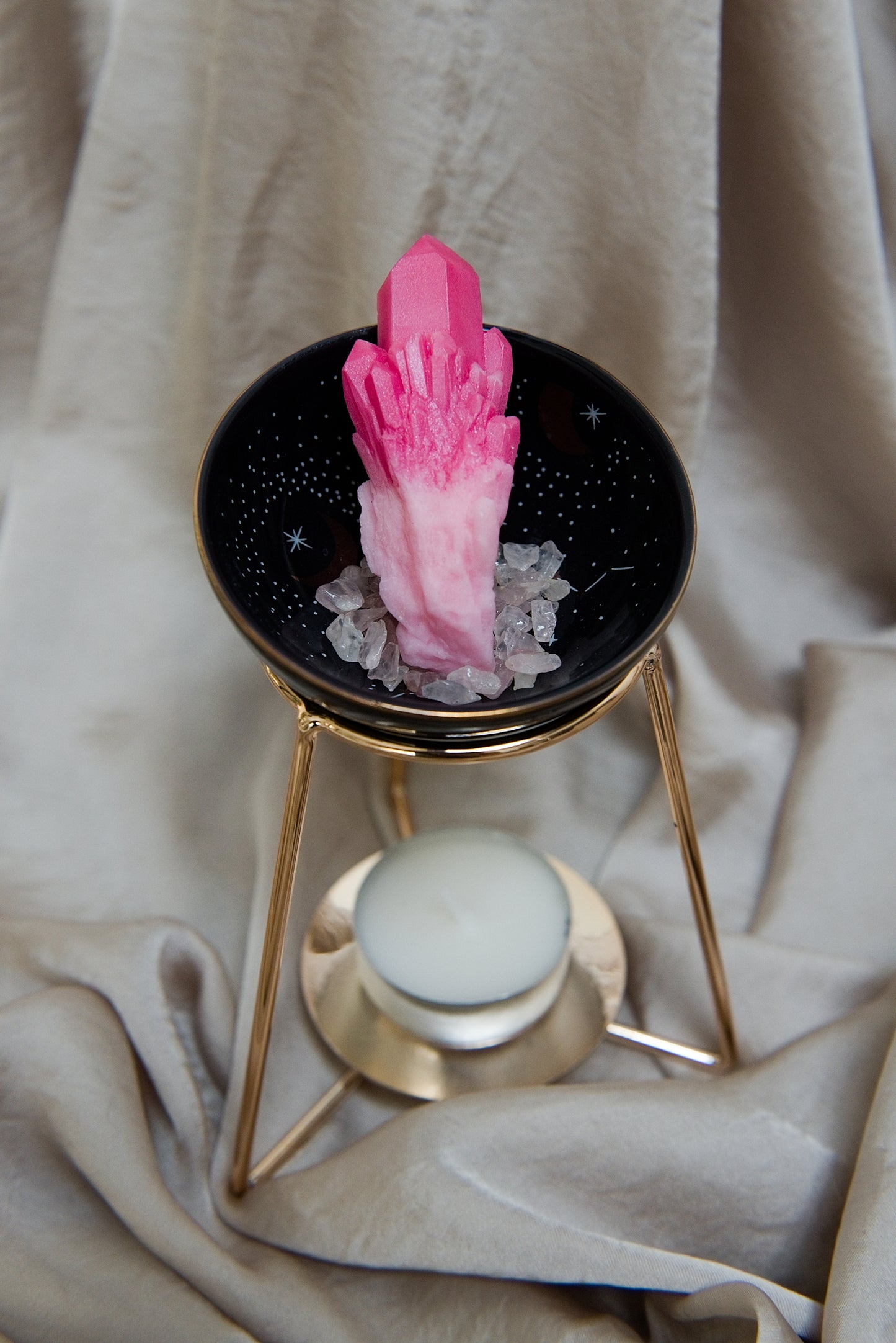 "I'VE GOT THE POWER" pour la confiance en soi, quartz rose, boîte de 3 fondants parfumés d'intention