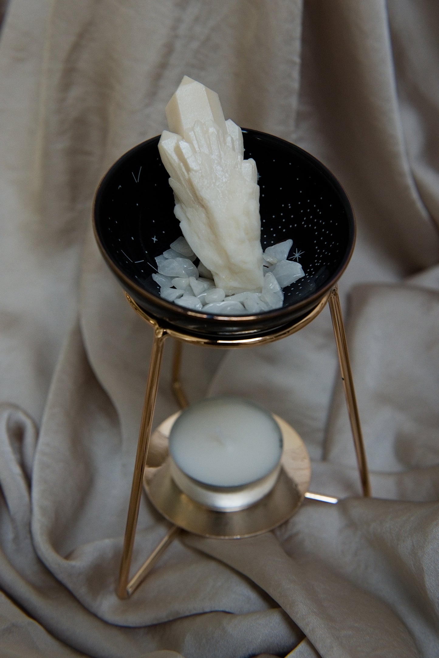 "VADE RETRO" pour la puriification, quartz neige, boîte de 3 fondants parfumés d'intention